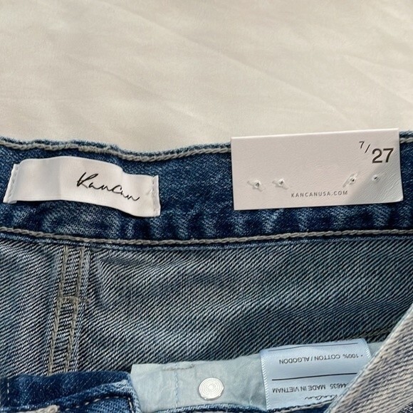 NWT Kancan The Ann Hem Distressed Jean Shorts Size 27 Denim - Picture 5 of 10